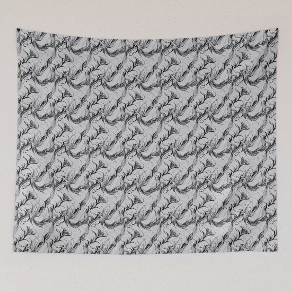 Item preview, Black and White intricate fabric pattern  designed and sold by Theo-B.