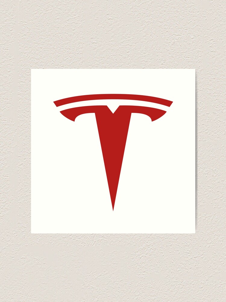 Tesla Logo Kunstdruck Von Carldergrosse Redbubble