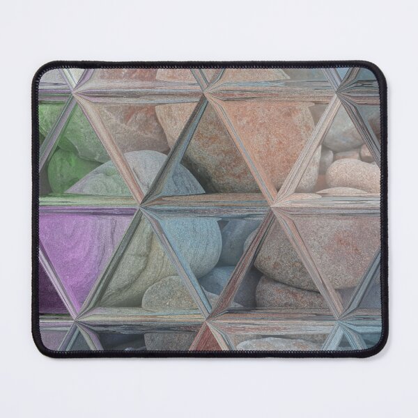 Item preview, Geometric Abstract Art Maximalist Style Triangles Mosaic over Colorful Beach Pebbles 2 of 4 designed and sold by Beachy.