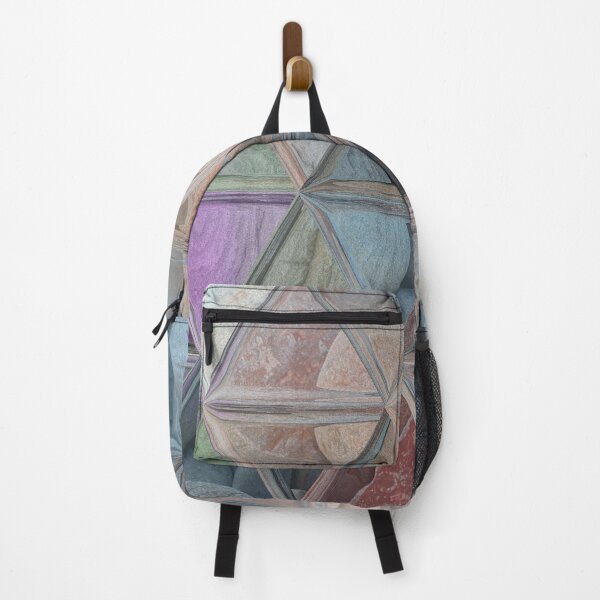 Item preview, Geometric Abstract Art Maximalist Style Triangles Mosaic over Colorful Beach Pebbles 2 of 4 designed and sold by Beachy.