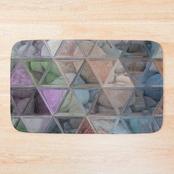 Item preview, Geometric Abstract Art Maximalist Style Triangles Mosaic over Colorful Beach Pebbles 2 of 4 designed and sold by Beachy.