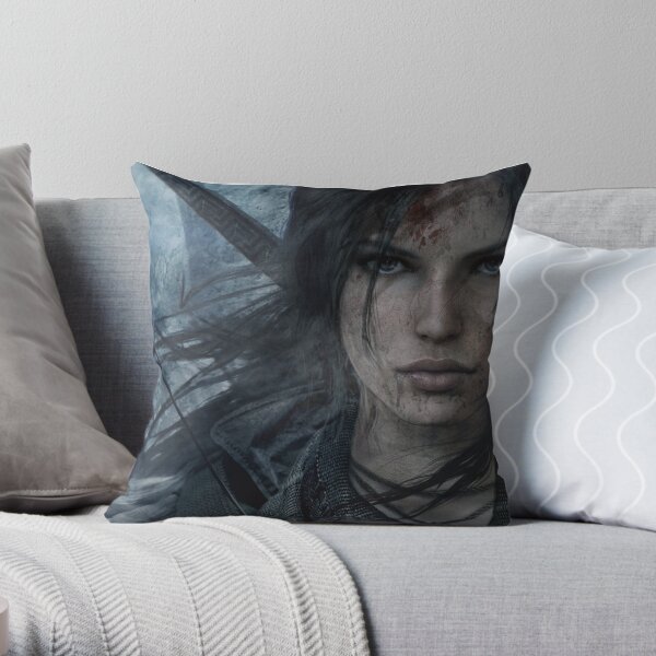 Tomb raider Lara Croft Throw Pillow