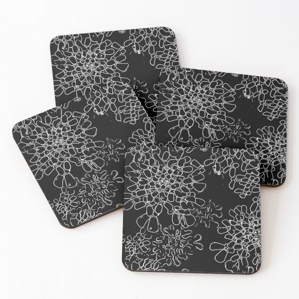 Item preview, Black and white squiggle floral print designed and sold by Susan Gallup.