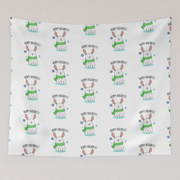 Item preview, Hoppy Holidays Funny Christmas Rabbit Puns  designed and sold by punnybone.