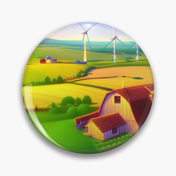 Item preview, A sustainable farm with wind turbines generating clean energy. designed and sold by Adventurous Apparel.