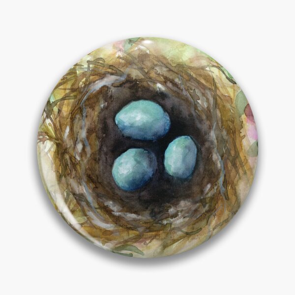 Item preview, Robin eggs bird nest watercolor painting designed and sold by AnissaF.