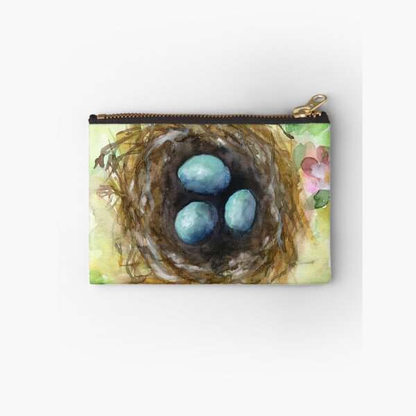Item preview, Robin eggs bird nest watercolor painting designed and sold by AnissaF.