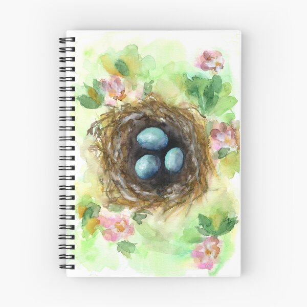 Item preview, Robin eggs bird nest watercolor painting designed and sold by AnissaF.