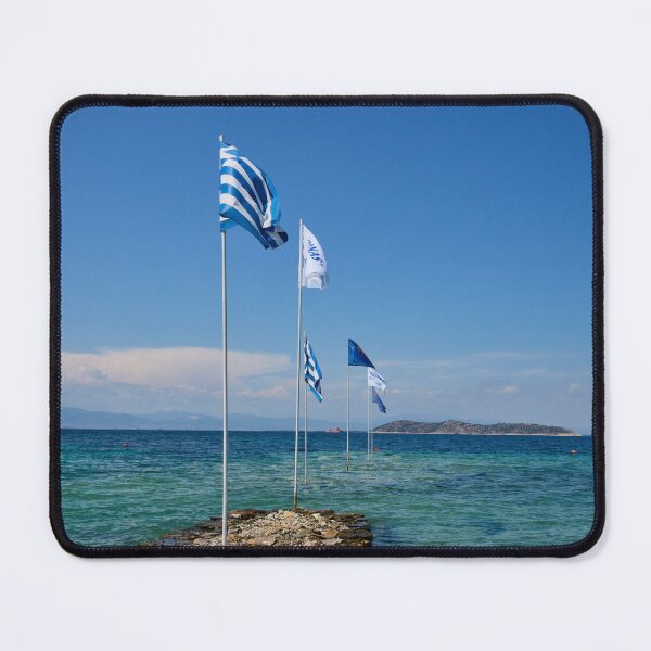 Item preview, The Flags of Tarsanas Beach. Thassos designed and sold by Jouko Lehto Photography.