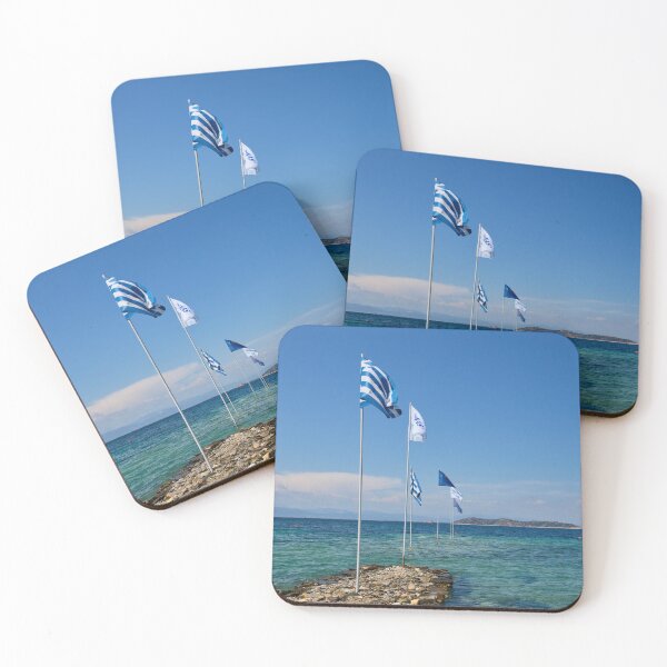 Item preview, The Flags of Tarsanas Beach. Thassos designed and sold by Jouko Lehto Photography.