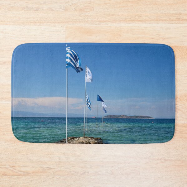 Item preview, The Flags of Tarsanas Beach. Thassos designed and sold by Jouko Lehto Photography.