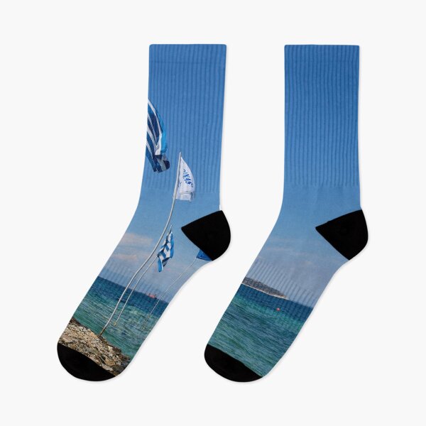 Item preview, The Flags of Tarsanas Beach. Thassos designed and sold by Jouko Lehto Photography.