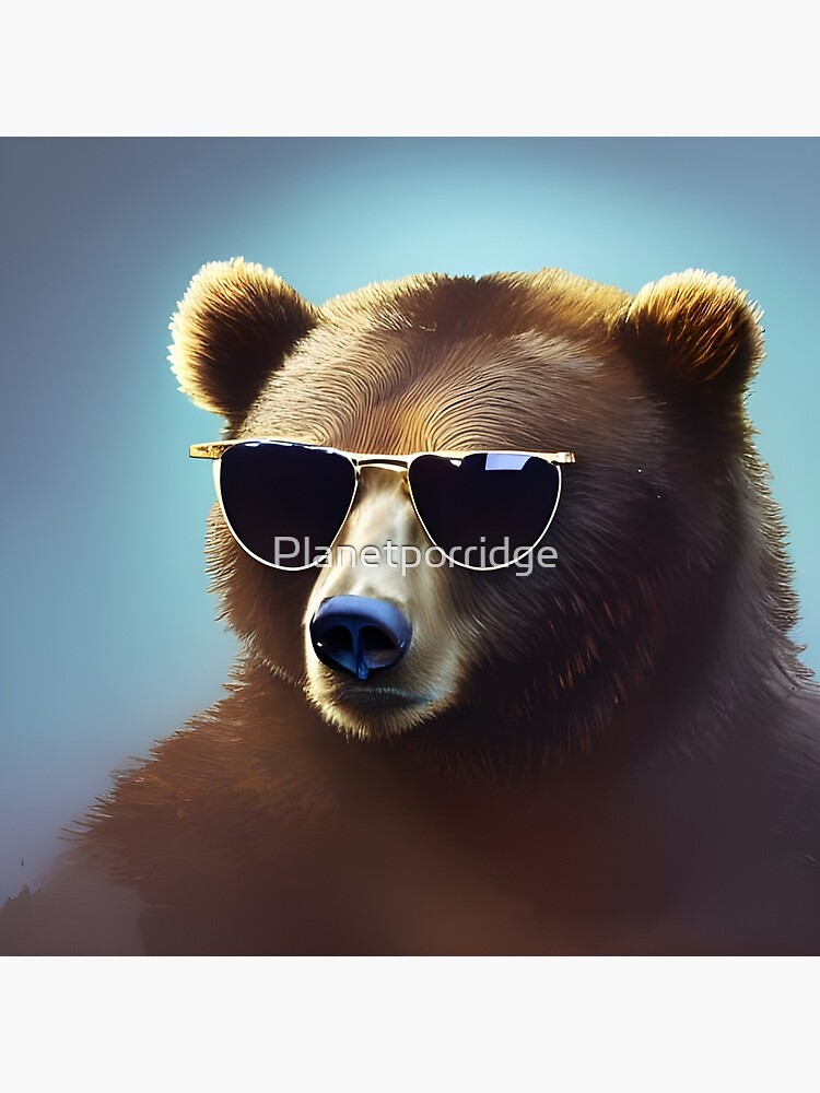 Grizzly Bear with Sunglasses Sticker for Sale by Digital Art