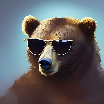 Cool bear in sunglasses | Photographic Print