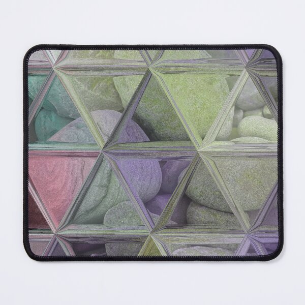 Item preview, Geometric Abstract Art Maximalist Style Triangles Mosaic over Colorful Beach Pebbles 3 of 4 designed and sold by Beachy.