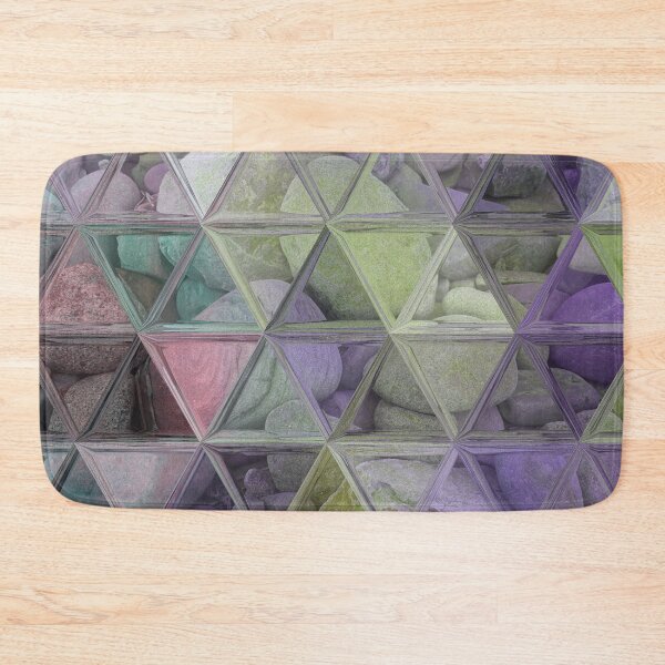 Item preview, Geometric Abstract Art Maximalist Style Triangles Mosaic over Colorful Beach Pebbles 3 of 4 designed and sold by Beachy.
