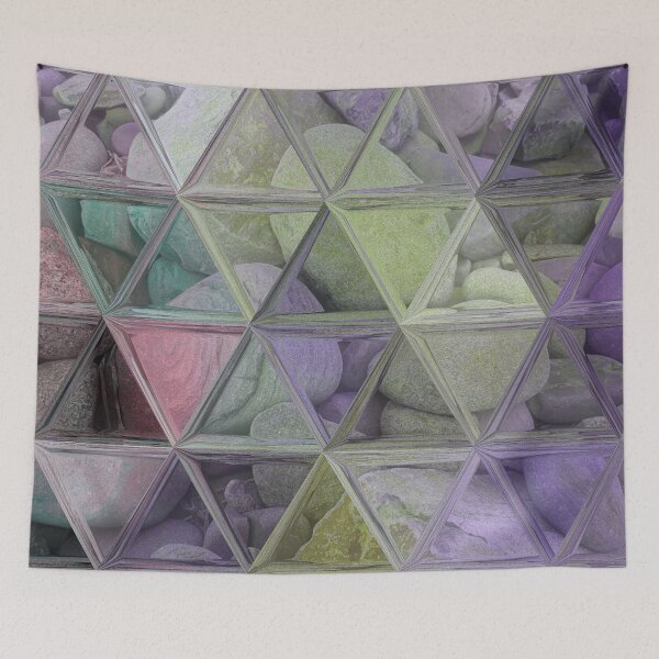 Item preview, Geometric Abstract Art Maximalist Style Triangles Mosaic over Colorful Beach Pebbles 3 of 4 designed and sold by Beachy.