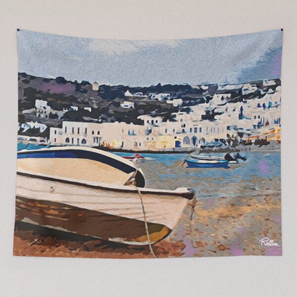 Item preview, MYKONOS AT DUSK designed and sold by ArtbyRolleen.