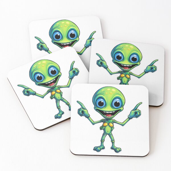 Item preview, Happy positive alien hands up designed and sold by SmileshareShop.