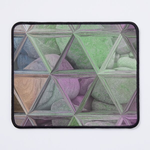 Item preview, Geometric Abstract Art Maximalist Style Triangles Mosaic over Colorful Beach Pebbles 4 of 4 designed and sold by Beachy.