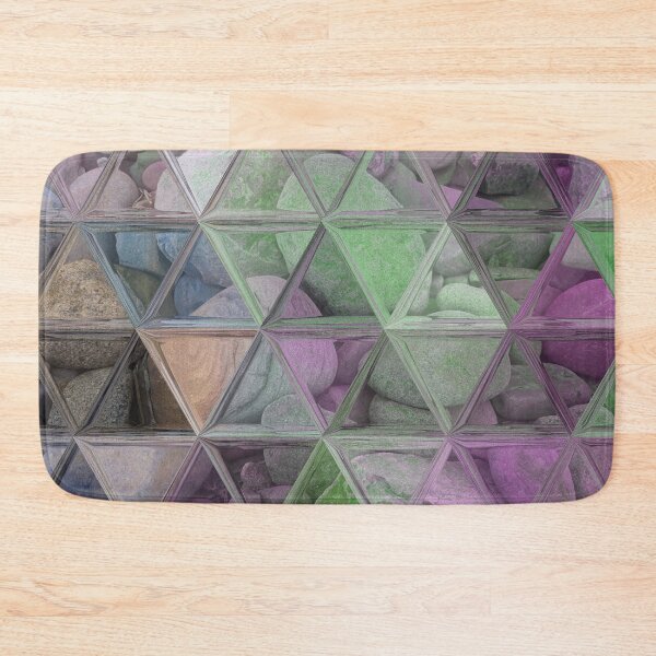 Item preview, Geometric Abstract Art Maximalist Style Triangles Mosaic over Colorful Beach Pebbles 4 of 4 designed and sold by Beachy.