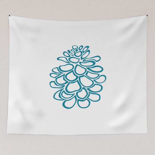 Item preview, stilized blue pine designed and sold by CREATINERY.