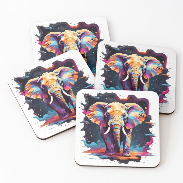 Item preview, Elephant Ink Splash Watercolor Style designed and sold by SoccaTamam.