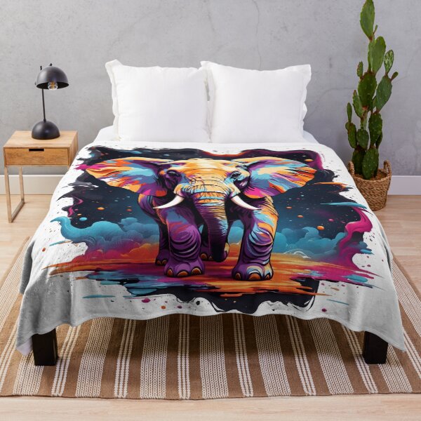 Item preview, Elephant Ink Splash Watercolor Style designed and sold by SoccaTamam.