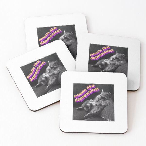 Item preview, Depression Raccoon meme designed and sold by MeanBlackCat.