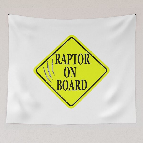 Item preview, Raptor on Board Claw Rip Tear Warning - Dino Dinosaur Sign designed and sold by dayelin-hoey.