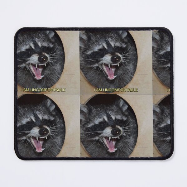 Item preview, uncomfortable raccoon meme designed and sold by MeanBlackCat.