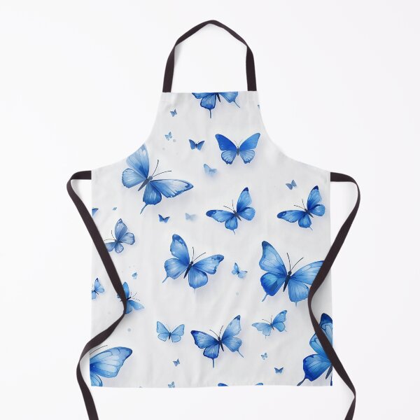 Item preview, Stunning Blue Butterfly Pattern on White Background designed and sold by Sir Meow Meow.