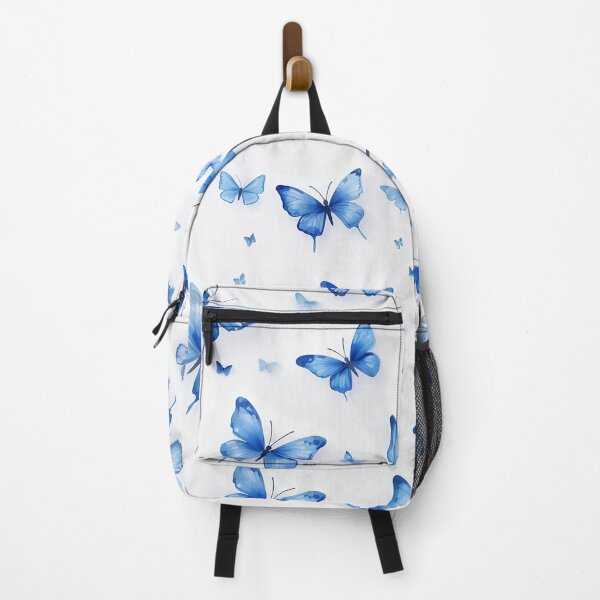 Item preview, Stunning Blue Butterfly Pattern on White Background designed and sold by Sir Meow Meow.