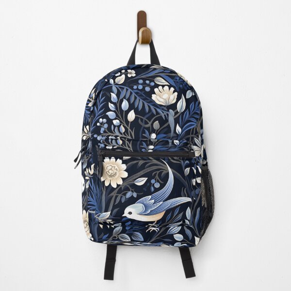 Item preview, Whispering Petals - Blue Floral Pattern with a Bird designed and sold by vadimcarazan.