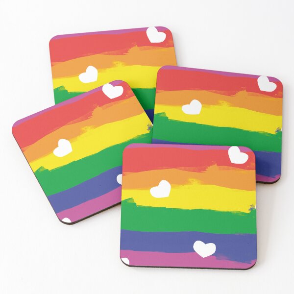 Item preview, Rainbow Pride and White Hearts designed and sold by FGWAC.
