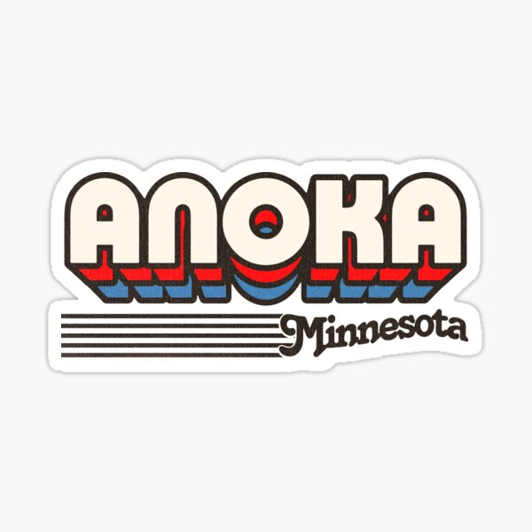 Anoka, Minnesota | Retro Stripes Sticker