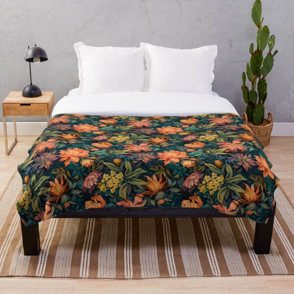 Artikelvorschau, Blumenmuster in Orange, Lila und Gelb entworfen und verkauft von SpDesignsC.
