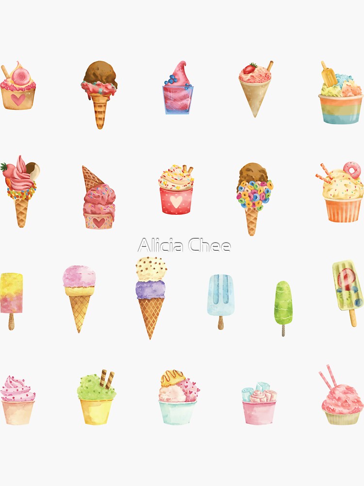 Fruit Parfait Set Sticker for Sale by Alicia Chee