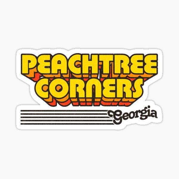 "Peachtree Corners, Georgia | Retro Stripes" Sticker for Sale by