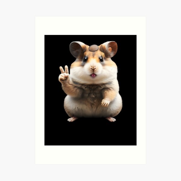 Funny hamster meme with piece sign memes Art Print