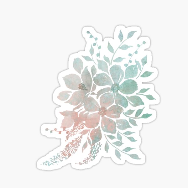 Item preview, Misty Watercolor Garden - Floral 1 - peach-green designed and sold by chrisdembinski.
