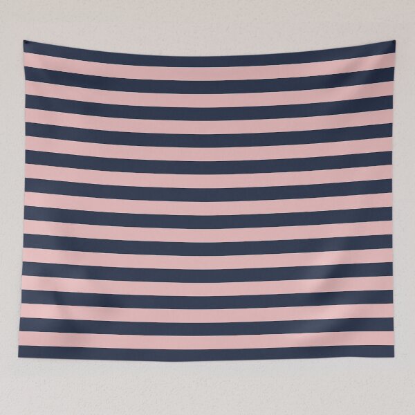 Item preview, Small NAVY BLUE and BABY PINK Horizontal STRIPES designed and sold by RachelMacht.