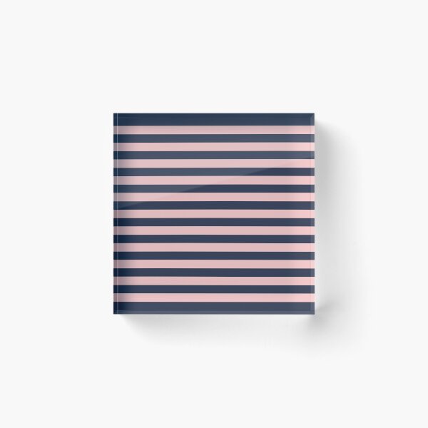 Item preview, Small NAVY BLUE and BABY PINK Horizontal STRIPES designed and sold by RachelMacht.