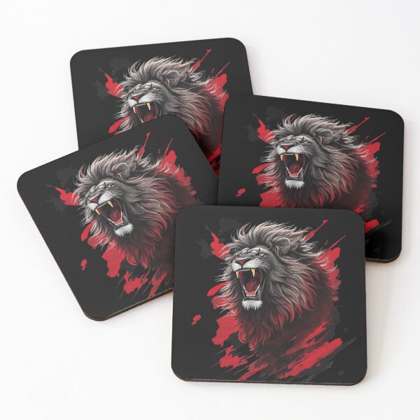 Artikelvorschau, Schwarzer Löwe ROARRR schwarz entworfen und verkauft von SimpleWallArt.