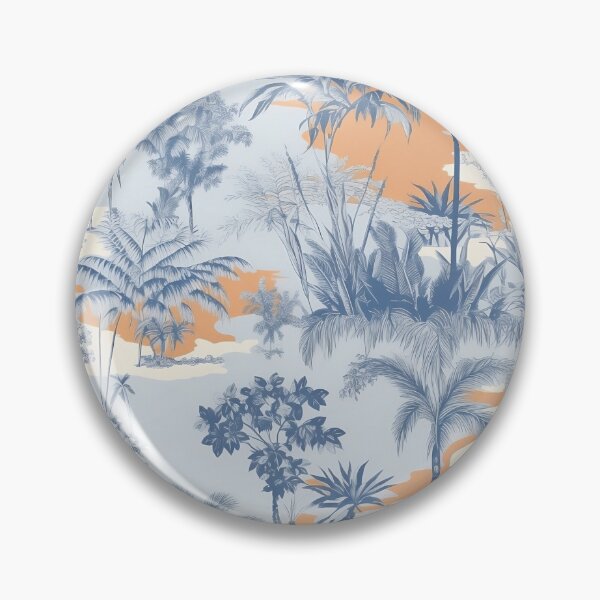 Item preview, Tropical Whispers: Toile de Jouy adorned with Orange Splendor designed and sold by OurBarcode.