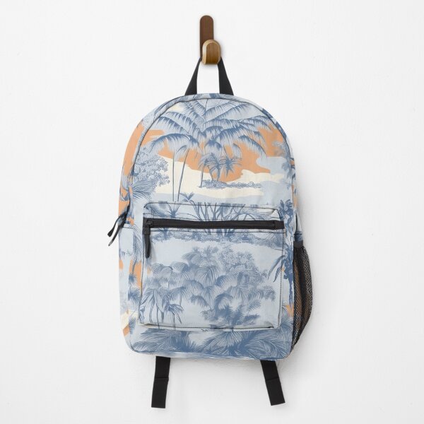 Item preview, Tropical Whispers: Toile de Jouy adorned with Orange Splendor designed and sold by OurBarcode.