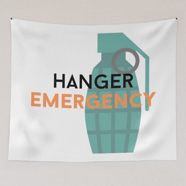 Item preview, hanger emergency text graphic v3a white background designed and sold by fishpressink.