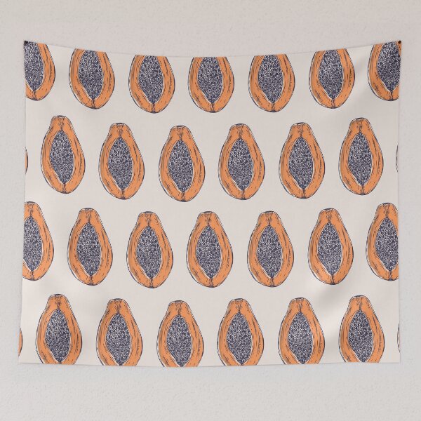 Item preview, Papaya Tropical Fruit Cream Background designed and sold by Claudia S. Design.