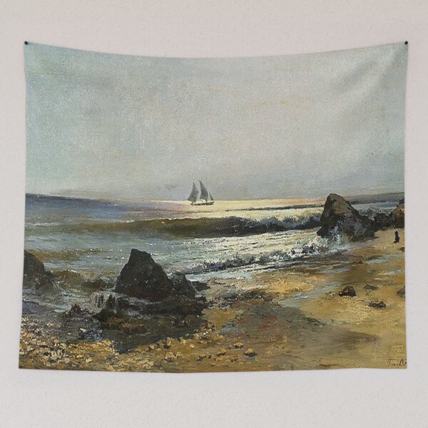 Item preview, Ladyzhenskiy - Seascape with a Ship and Fisherman designed and sold by tomorrowsart.