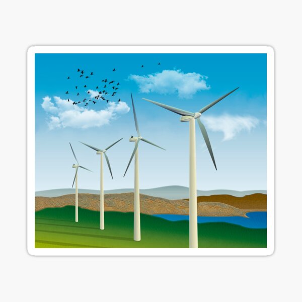Wind Turbines Renewable Energy Generator Sticker